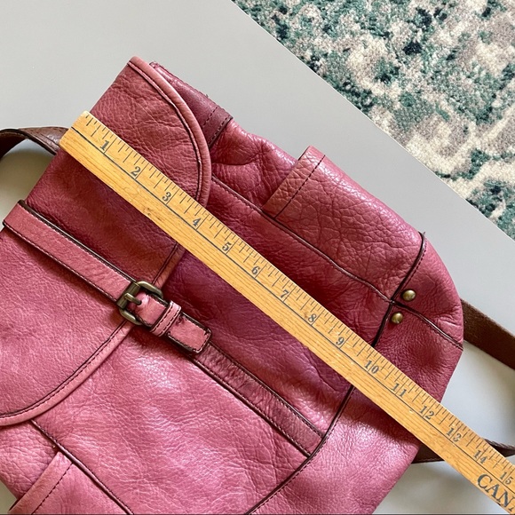 Cynthia Rowley Light Red Burgundy Leather Convertible Handbag Backpack Purse - Picture 4 of 11